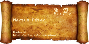 Martus Péter névjegykártya