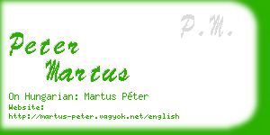 peter martus business card